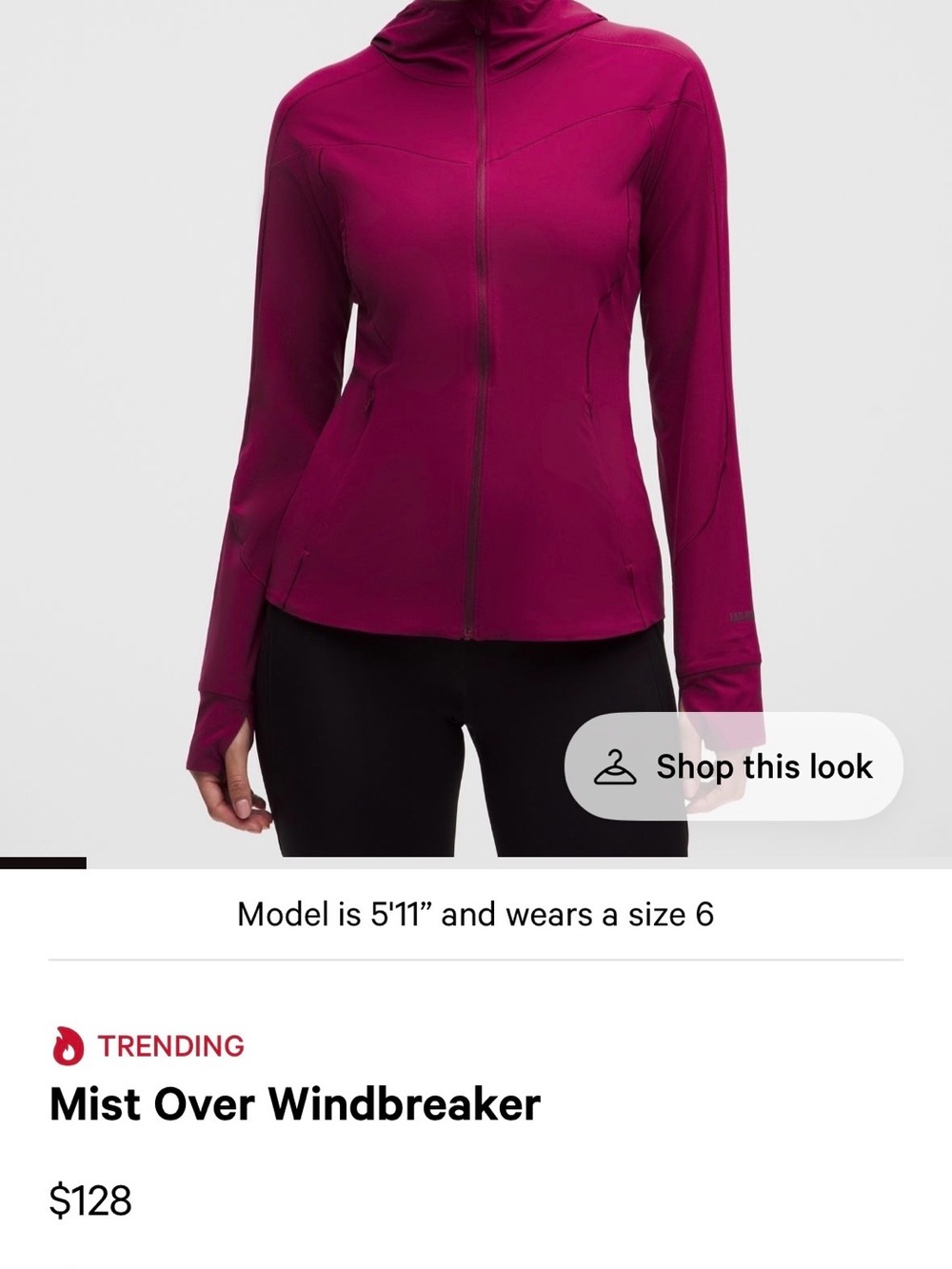 Lululemon Magenta Mist Over Windbreaker Running Jacket - Picture 10 of 11
